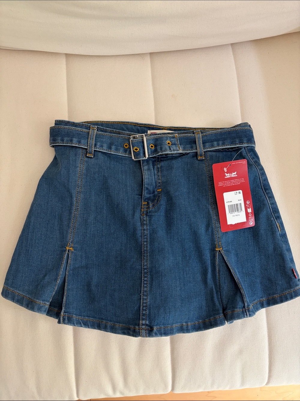 Levi's Blue Denim Belted Skort